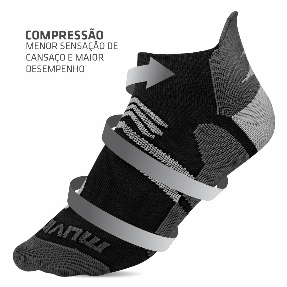 Kit Meia Cano Curto de Compressão Arrow + Braçadeira Porta Celular