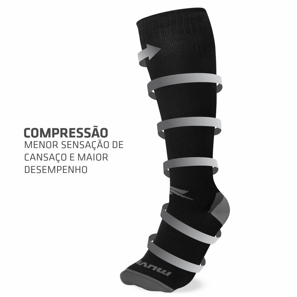 Kit Meia Cano Longo de Compressão Solid + Braçadeira Porta Celular