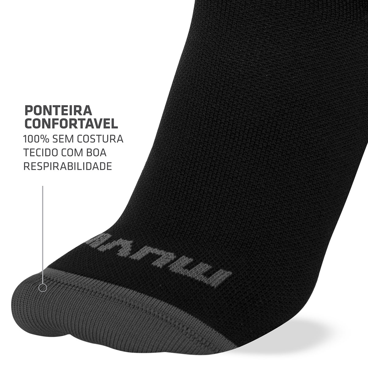 Kit Meia Cano Longo de Compressão Solid + Braçadeira Porta Celular