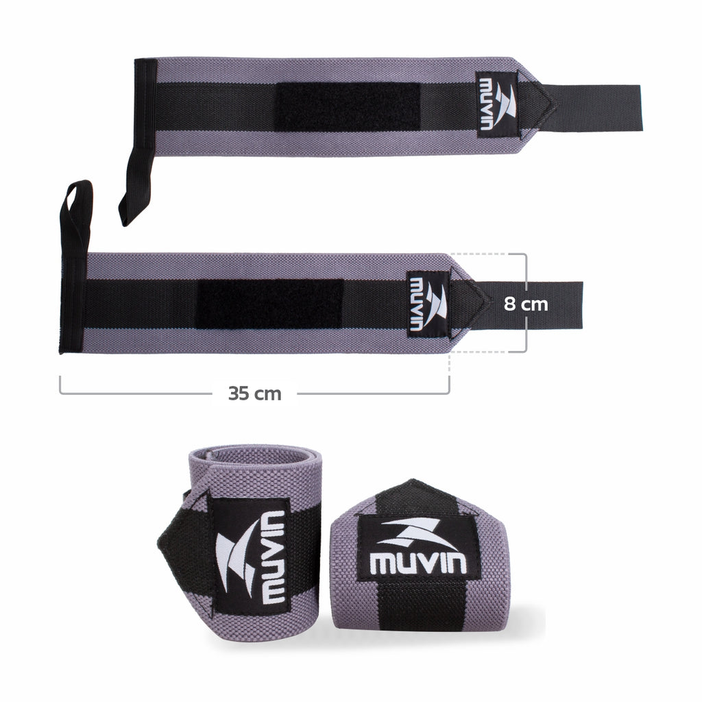 Kit Cinturão de Musculação + Munhequeira Elástica Curta para LPO