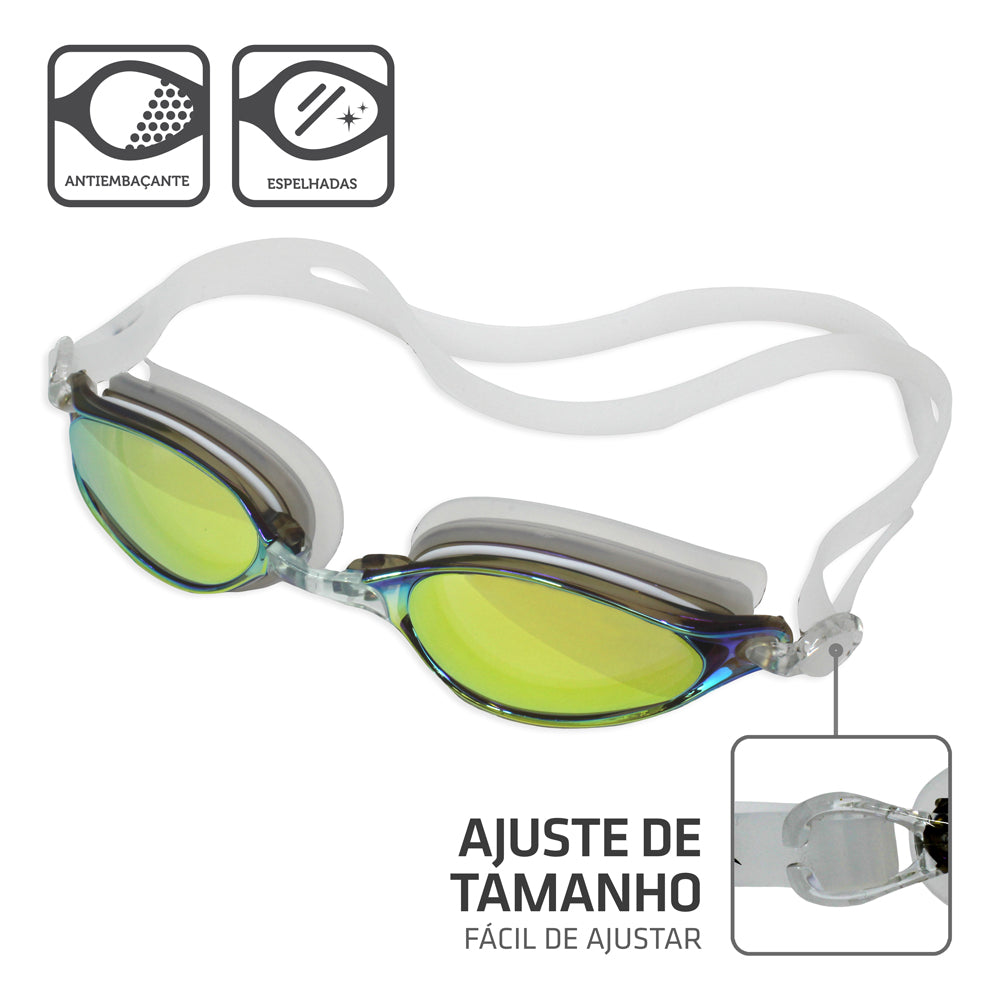 Kit Óculos de Natação Whale LZ + Touca de Natação em Silicone Standard