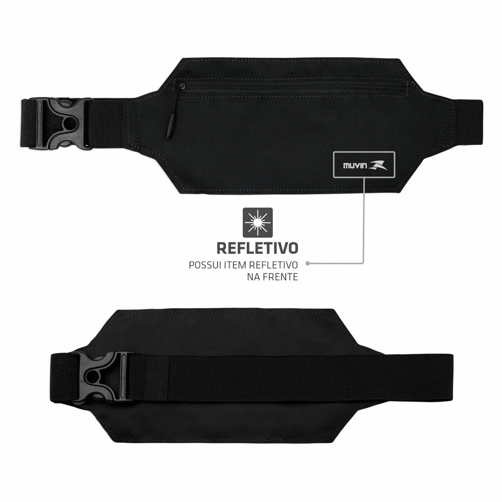 Kit Meia Cano Longo de Compressão Solid + Pochete Porta Celular