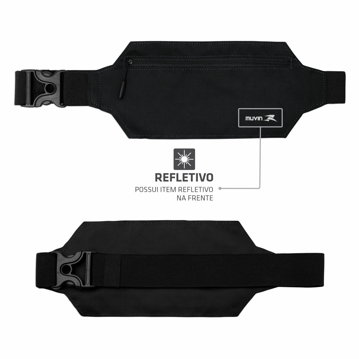 Kit Meia Cano Longo de Compressão Solid + Pochete Porta Celular