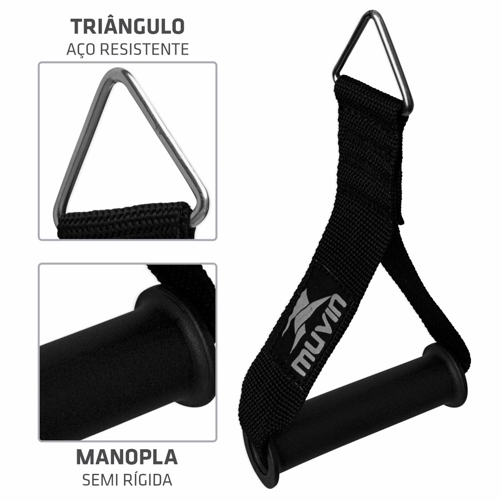 Kit com 5 Puxador para Musculação em Fita Reforçada Muvin