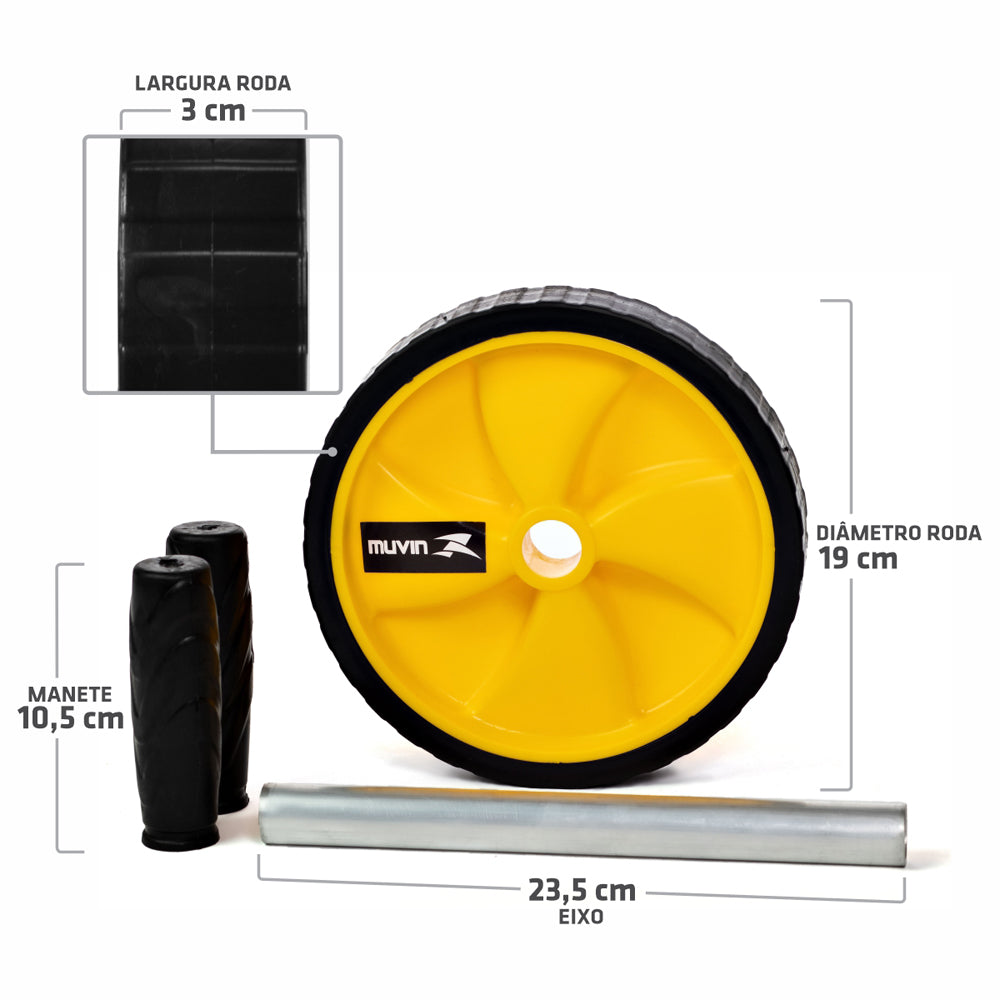 Kit Corda de Pular + Roda de Exercícios Abdominais + Kit Mini Band 3 Tensões