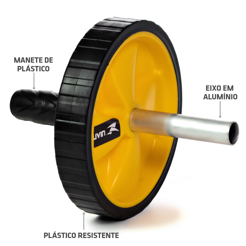 Kit Corda de Pular + Roda de Exercícios Abdominais + Kit Mini Band 3 Tensões