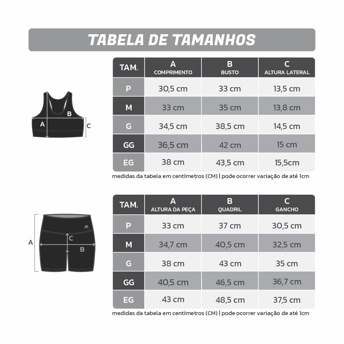 Kit Short + Top Nadador Fitness Basic