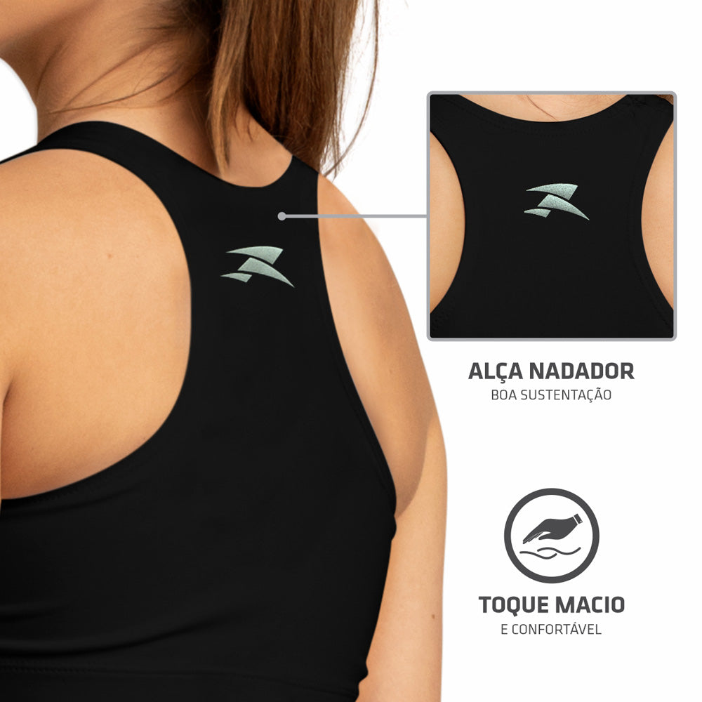 Top Nadador Solid Power Bojo Removível UV50 - Feminino