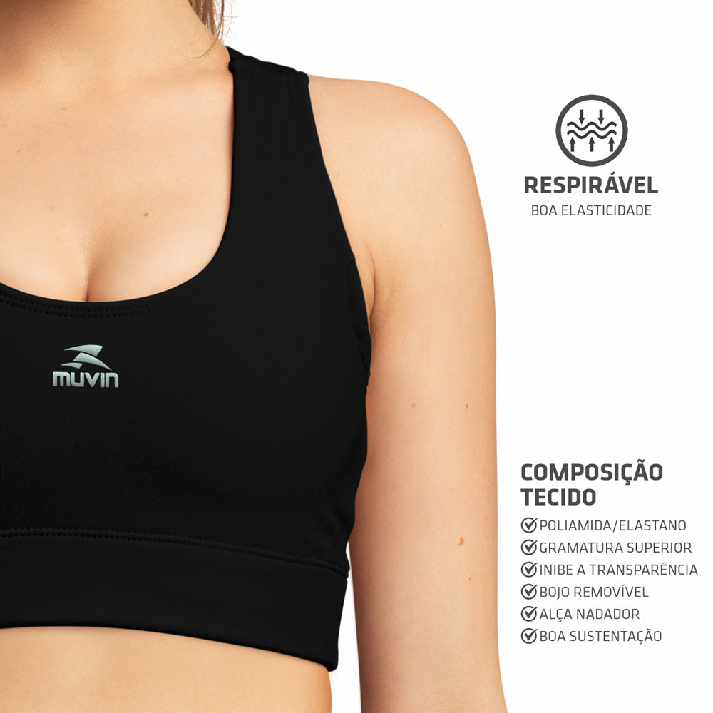 Top Nadador Solid Power Bojo Removível UV50 - Feminino