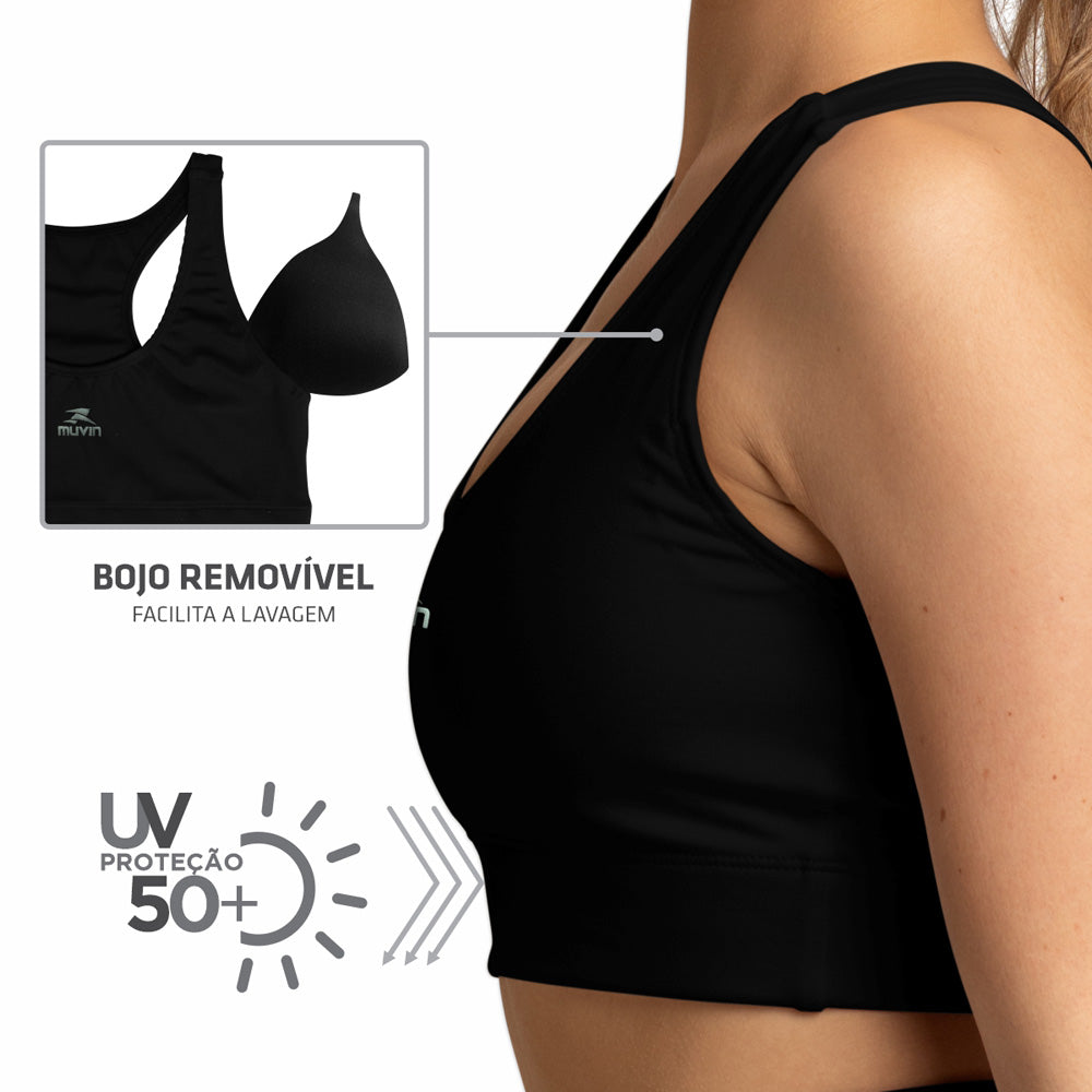 Top Nadador Solid Power Bojo Removível UV50 - Feminino