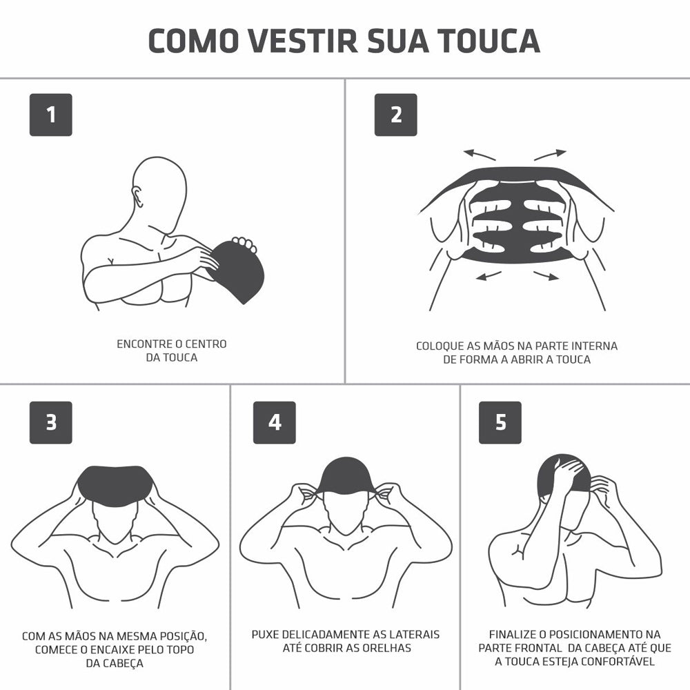 Touca de Natação em Silicone Orelha